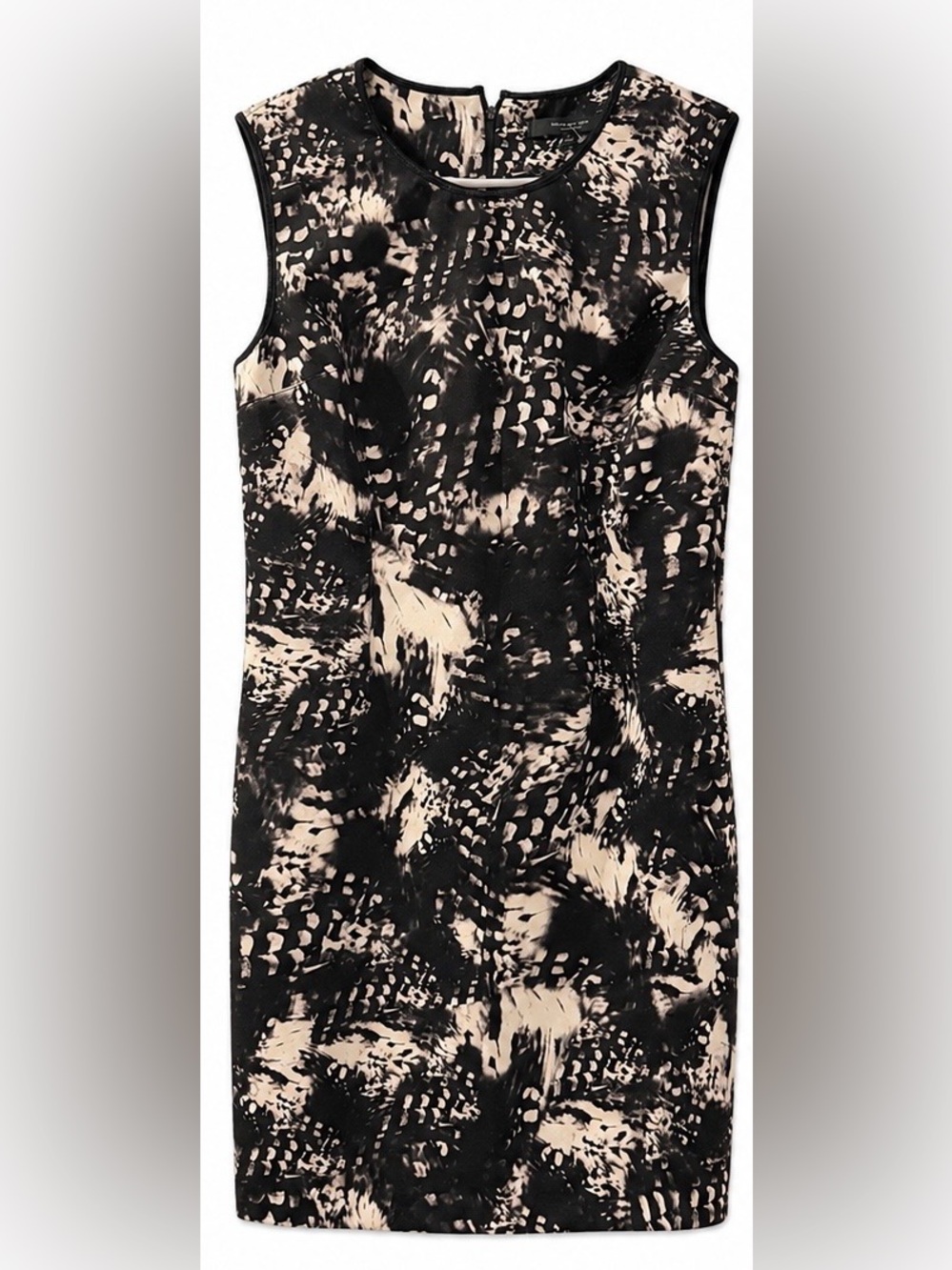 Marc New York Black and Cream Abstract Print Midi Dress